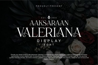 Design with Aaksaraan Valeriana Font